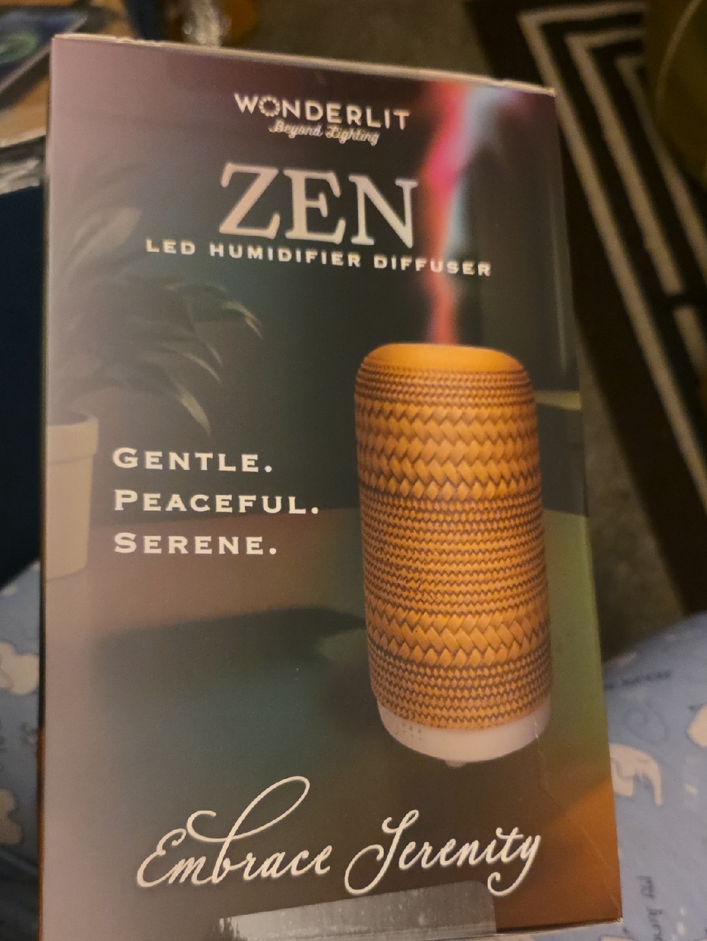 Wonderlit ZEN LED Humidifier Diffuser in Brown - Serene Home Accent Natural Clay